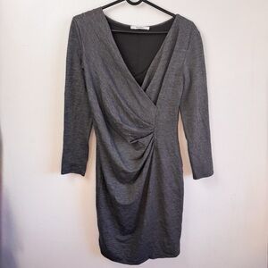 MaxMara Charcoal Long Sleeve Dress Wrap Dress